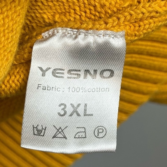 Yesno 100% cotton mustard yellow v-neck 2 pocket sweater vest, 3XL. - Picture 7 of 8